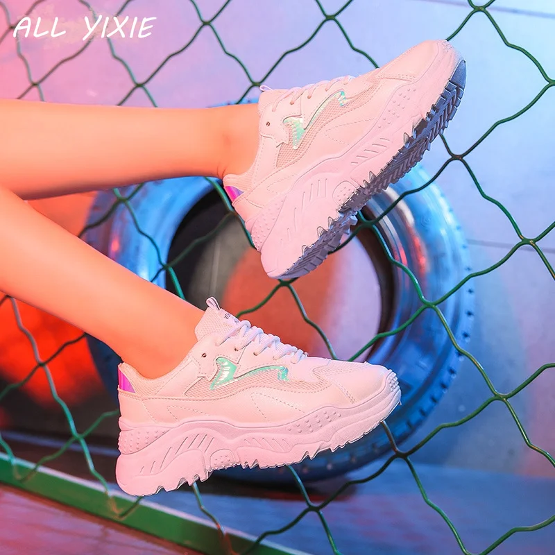 

ALL YIXIE 2019 Summer Womens Platform Sneakers Fashion Mesh Breathable Women Casual Shoes Women Flats Sneakers Zapatos De Mujer