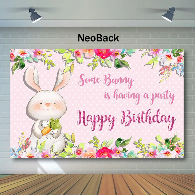 NeoBack розовый кролик счастливый фон для фотосъемки на день рождения мультфильм