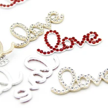 David accessories 22x45 мм Алмазный LOVE ожерелье с надписью Для женщин аксессуары для ювелирных изделий, 10 шт., 10Yc5544
