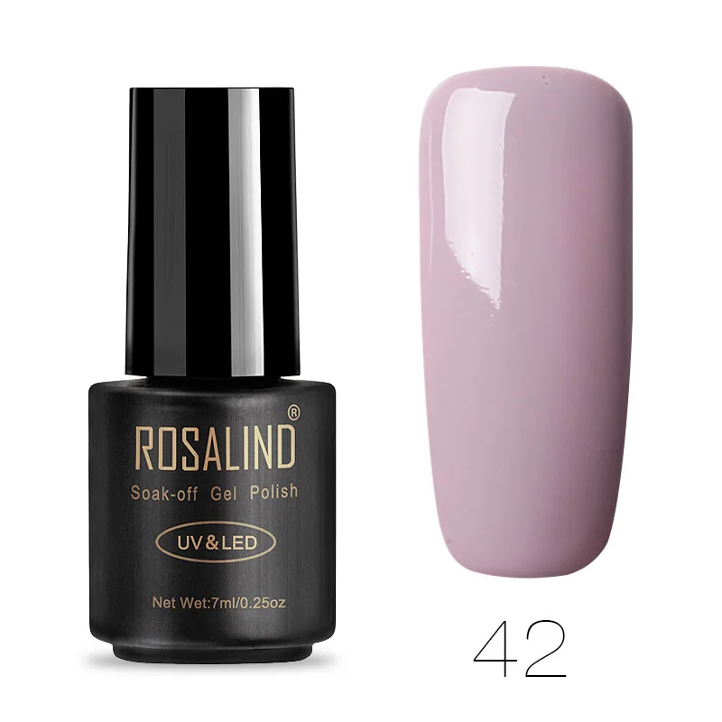 42 ROSALIND Гель-лак для ногтей 7 мл полуперманентный УФ Гибридный праймер нужна лампа основа верхнее покрытие для дизайна ногтей Гель-лак Лаки - Цвет: 42