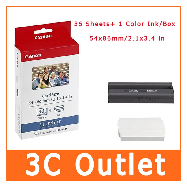 kc 36ip ink paper set 36 x credit card size prints for the selphy size of a credit card