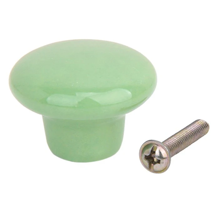

NFLC-5 x Round Ceramic Kitchen Cabinet Handles Pull Buttons pull handle(Green)