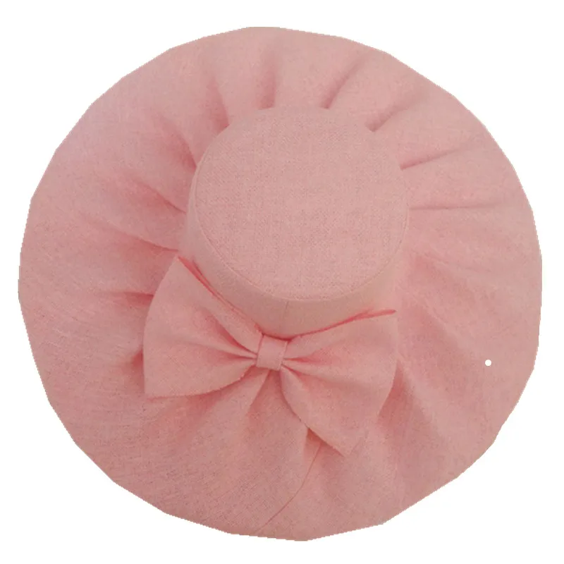 Шляпа женская льняная с широкими полями и большим бантом|sun hat|kentucky derby hatsbeach caps |