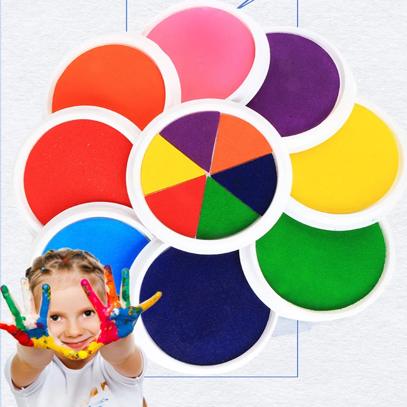 DIY чернильная прокладка для печати пальцев крафт-карты большой круглый для детей безопасный для творчества воображение развивающие игрушки