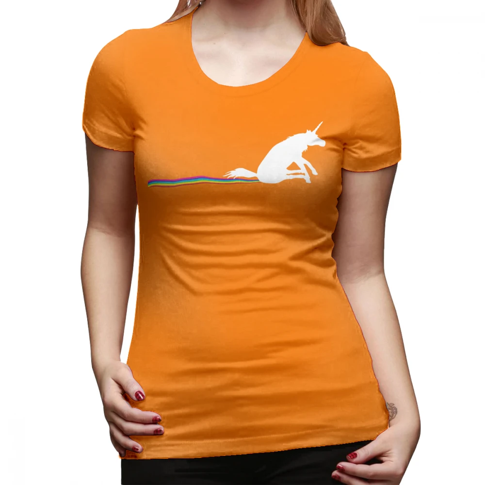Poop Единорог Футболка GO SHIT некоторые радуги футболка уличная мода 100 хлопчатобумажная женская футболка О образным вырезом печати дамы - Цвет: Оранжевый