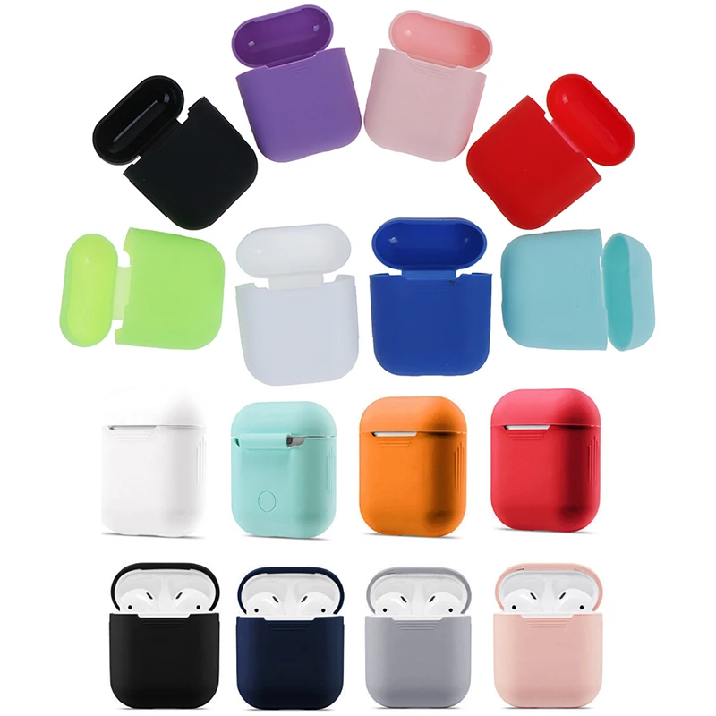 Silicone Case for Airpods In-Ear Pure Color Dust-proof Protect Cover New Shakeproof Wireless Bluetooth Headset Soft | Электроника