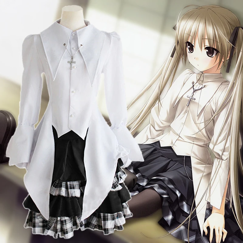 

Костюмы для девочек, Yosuga no Sora в одиночестве, где мы меньше одного (топ + юбка + носки + ожерелье с крестом)