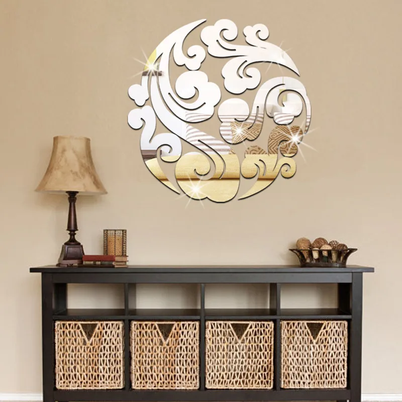 3d Diy Acrylic mirror wall stickers for Living Room Decoration Home