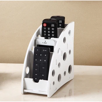 

White Wood Remote Control Holder Box For Home Air Conditioner Storage Organizer Desk Container Case Sundries Makeup Brush Boxes