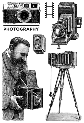 

CLEAR STAMPS Vintage Photographer DIY Scrapbook Card album paper craft silicon rubber roller transparent stamps