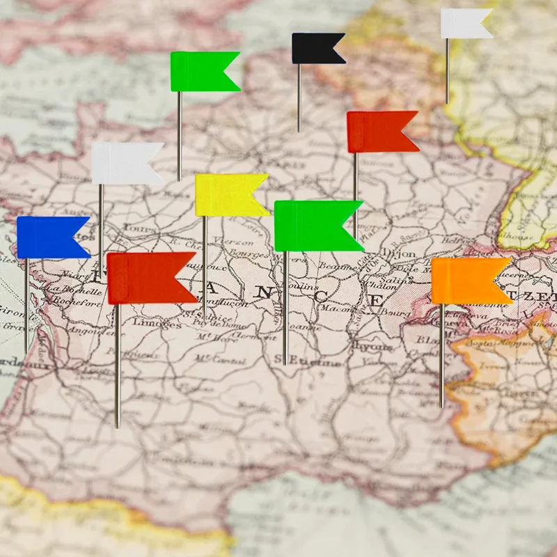 Цветной красный флаг карта булавка Корк KT доска маркировка 70 шт