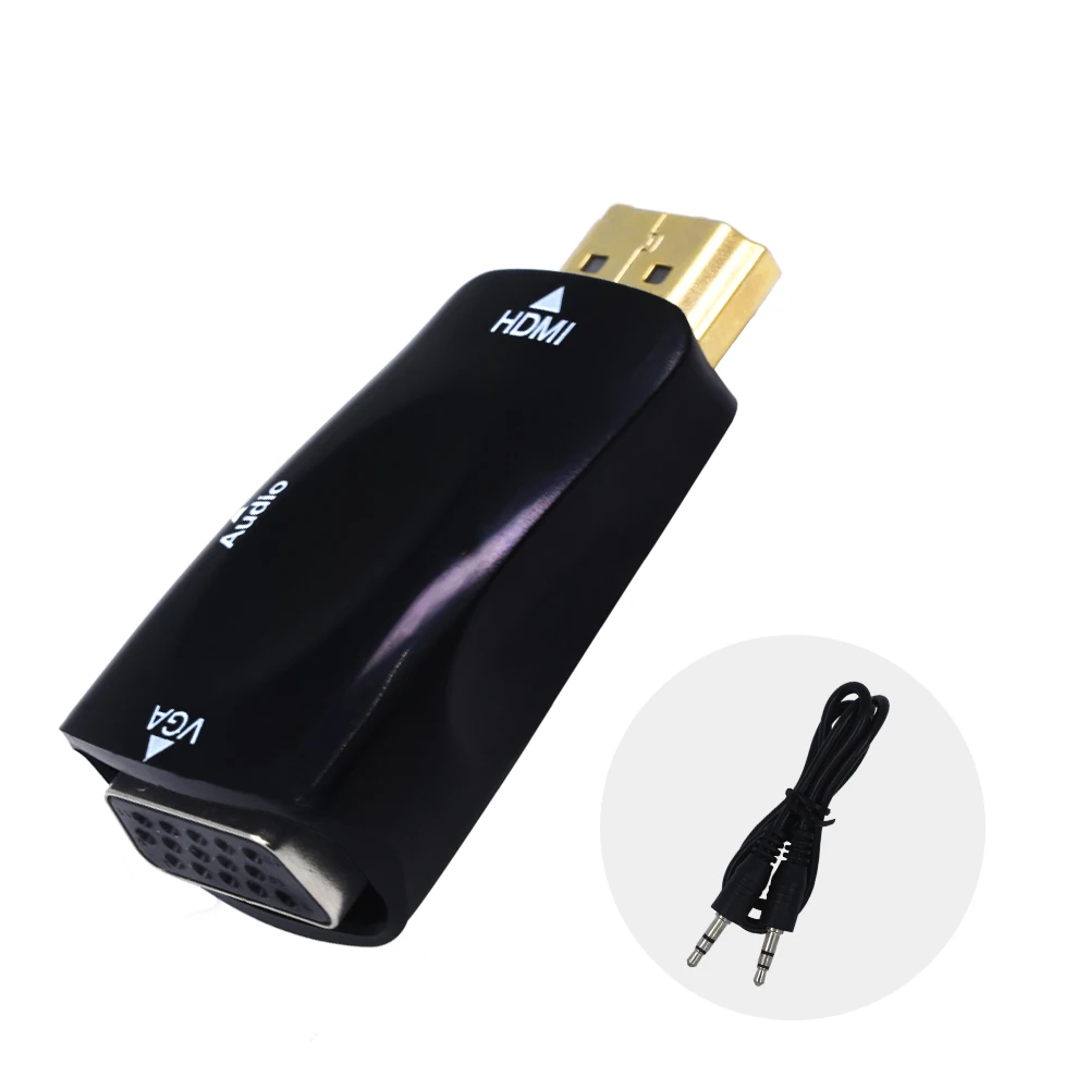 Male to Female for HDMI to VGA Converter With Audio Cable for PC Laptop Tablet Support 1080P HDTV Adapter Male to Female for HDMI to VGA Converter With Audio Cable for PC Laptop Tablet Support 1080P HDTV Adapter
