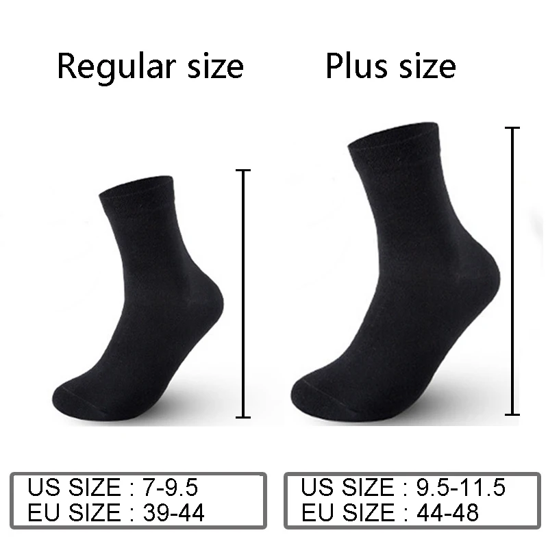 5/10 Pairs/Lot Men's Cotton Socks Plus Size Black Business Men Socks Breathable Spring Summer Autumn for Male Eur Size(39-48)