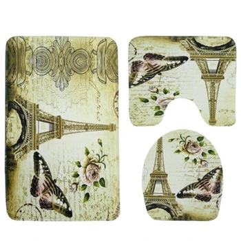 

2 pcs/set And 3 pcs/set Butterfly Tower Mat Toilet Carpet Anti-slip Suction Bath Mat Rug set tapis salle de bain tapete banheira