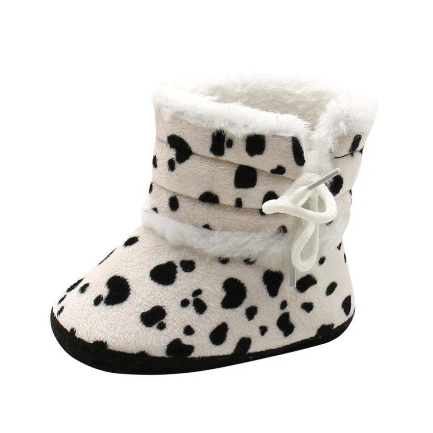 Buy Hot Sale Baby Girls Soft Booties Leopard Pattern Kids Snow Boots Infant