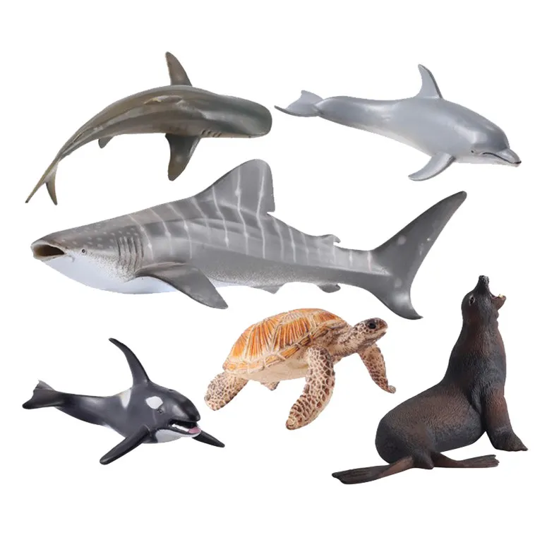 New 8pcs sea life Children's toys Marine animal suits The turtle walrus