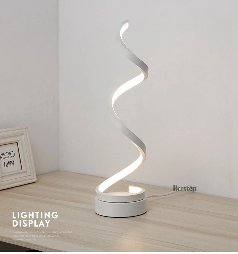 Creative Art Decoration 24W LED Table Lamp Acrylic Spiral Table Light Bedroom Bedside Lamp Home Lighting Fixture (5)