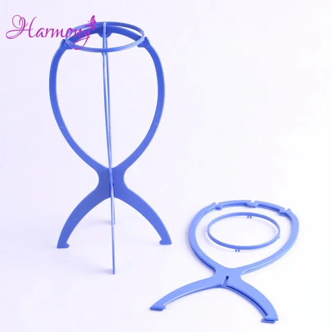 Profissional do Salão de Beleza Peruca de Cabelo Lote Azul ou Uso Doméstico Folding Estável Durable Cap Hat Head Estande Titular Exibição Ferramenta 5 Pçs – Cor