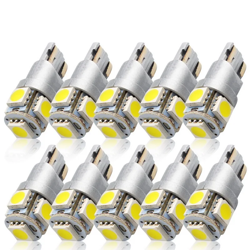 

Super Bright 10pcs New T10 W5W Led Car Light Bulbs White 6000k 168 175 194 904 906 908 2825 Interior Light Door Panel Light 12V