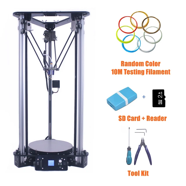 Cheap Sinis 3D Printer Pulley Version Linear Guide DIY Kit Metal Kossel Delta 3D Printer Smart Leveling Large Printing Size D180*320MM