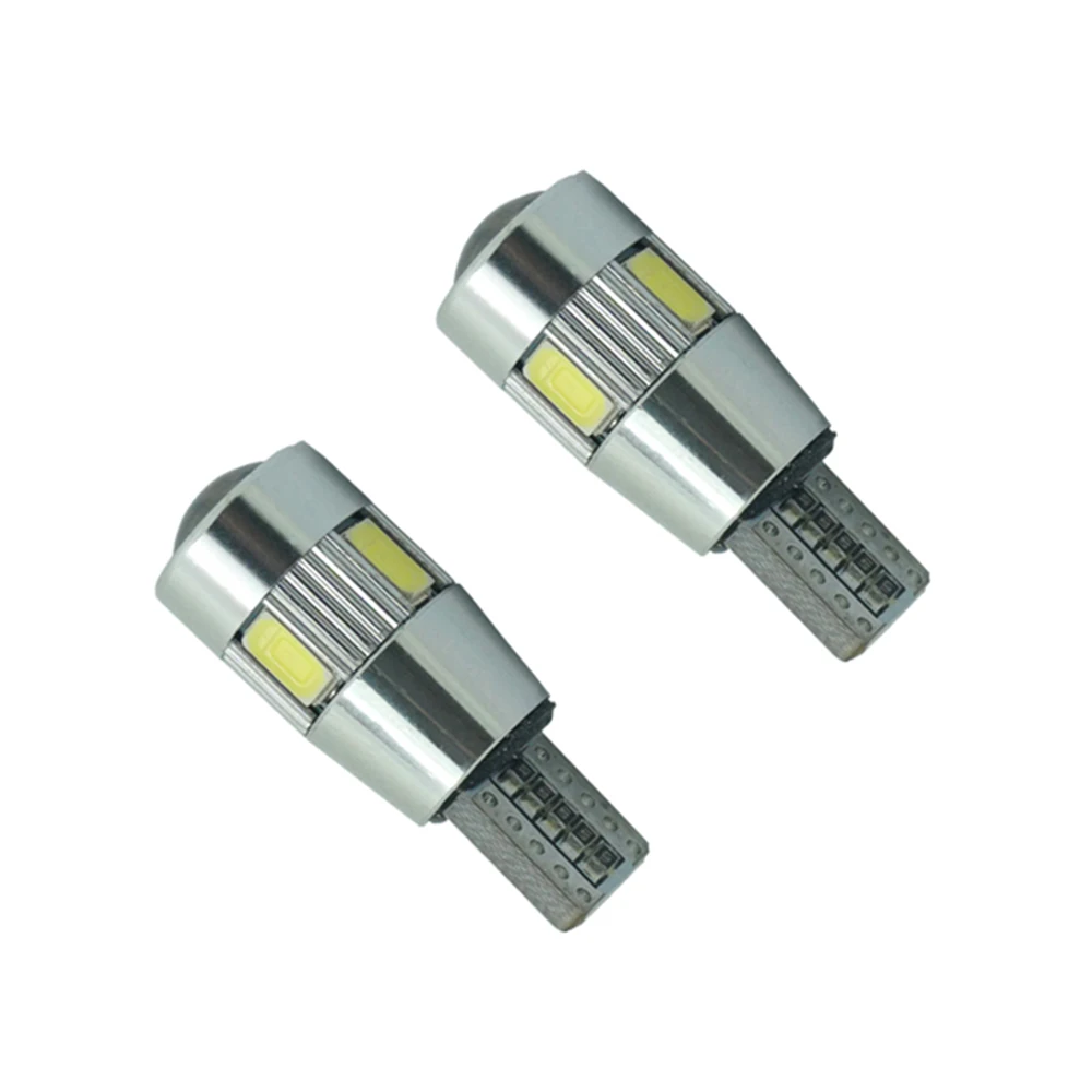 

2pieces T10 W5W Car LED Turn Signal Bulb Canbus Auto Interior Dome Reading Light Wedge Side Parking Reverse Brake Lamp 5630 6smd
