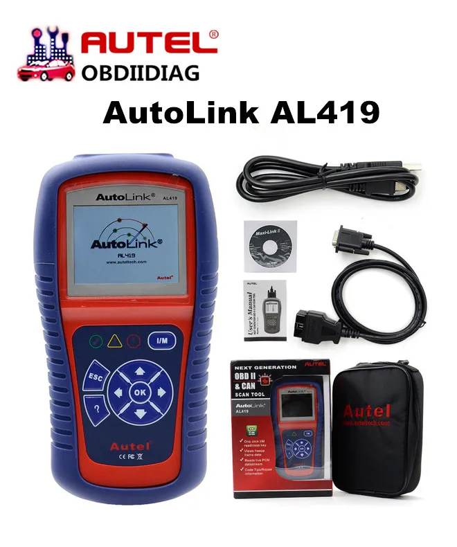 

Autel AutoLink AL419 OBD II & CAN Code Reader AL-419 Free Online Update with Troubleshooter code tips