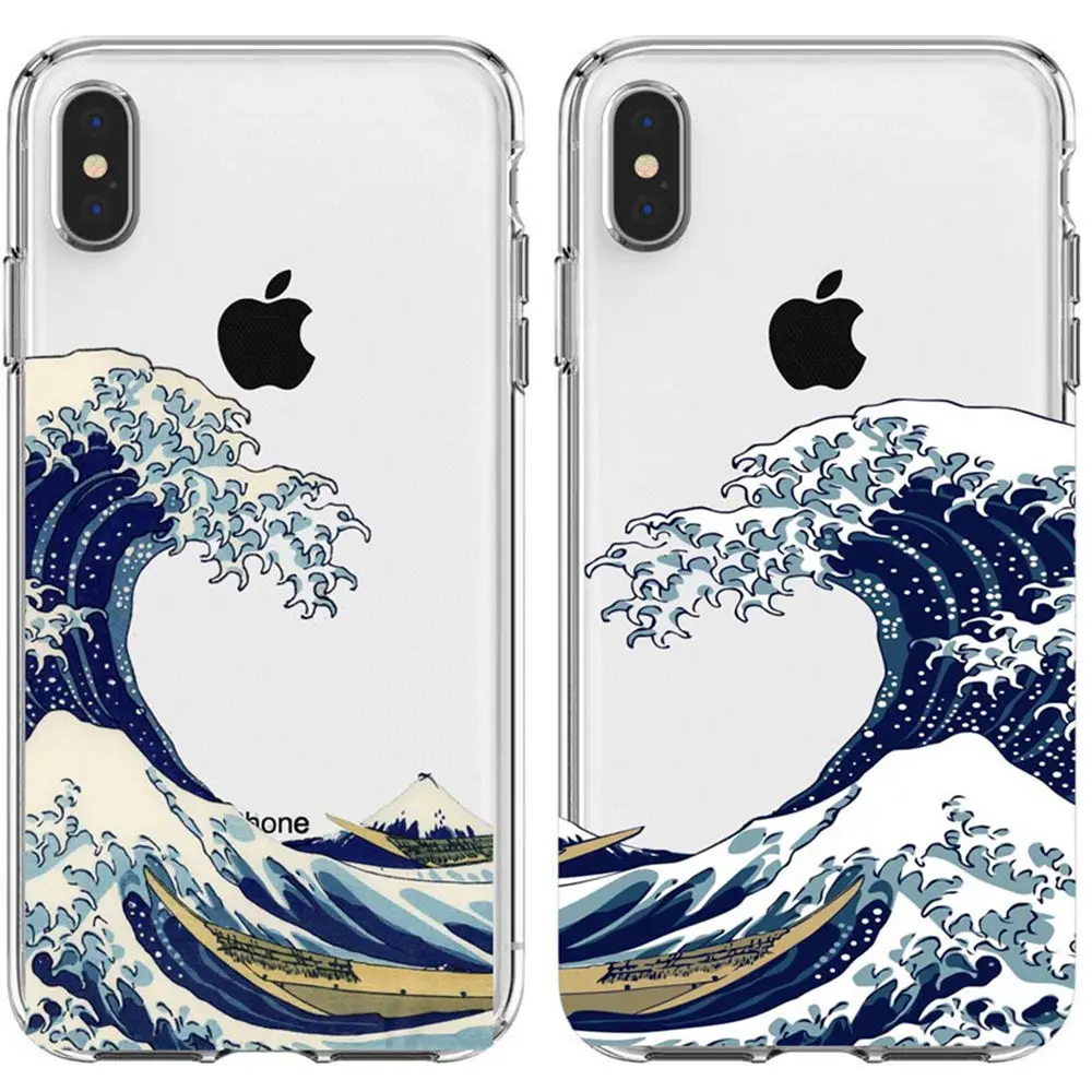 Van Gogh Starry Night Huge waves off kanagawa Soft silicone cover phone case for iPhone XR MAX XS X10 5 5S SE 6Plus 6 6S 7 8Plus