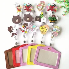 1 шт. милый двойной звезда карандаш Shin-chan медведь раскладной держатель для бейджа студента медсестры кличка визитница канцелярские принадлежности