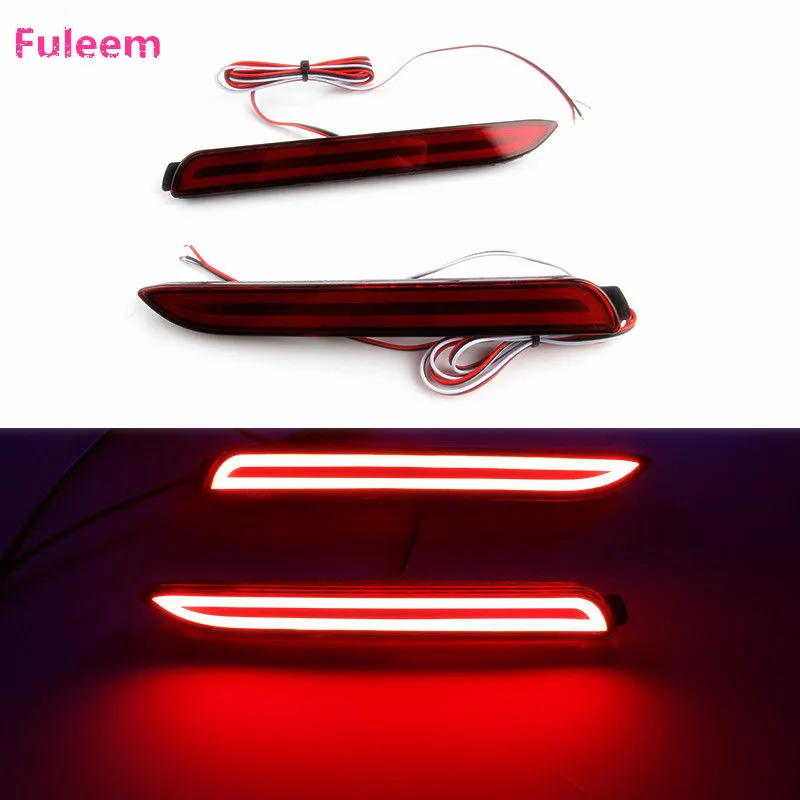 

Fuleem 2PCS LED Flowing Lamp Light Rear Bumper Reflector Brake Stop Turn signal Light Waterproof For Camry Reiz Matrix Lexus
