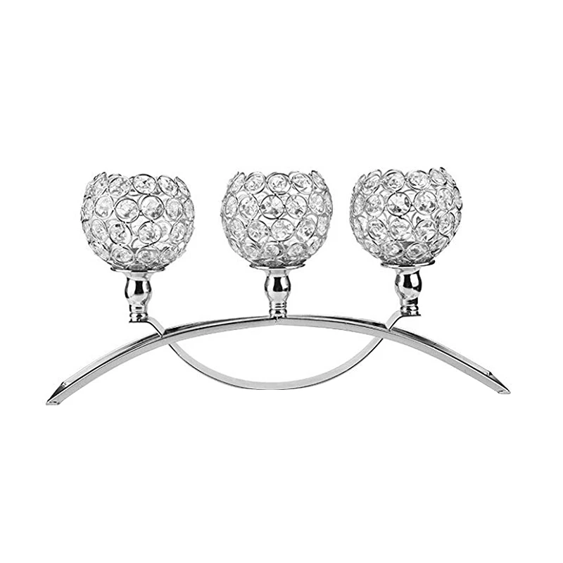 

Crystal Candle Holder Wedding Mother's Day Table Centerpiece Candelabra Tealight Candlestick Stand Home Decoration Candelabrum