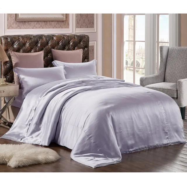 New 100 Pure Mulberry Silk Bedding Set 3PCS Silk Duvet Cover Envelope