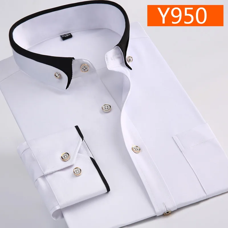 Новое поступление Весенняя Коммерческая легкая в уходе рубашка мужская с длинным рукавом большого размера модная официальная высокого качества размера плюс M-7XL8XL9XL