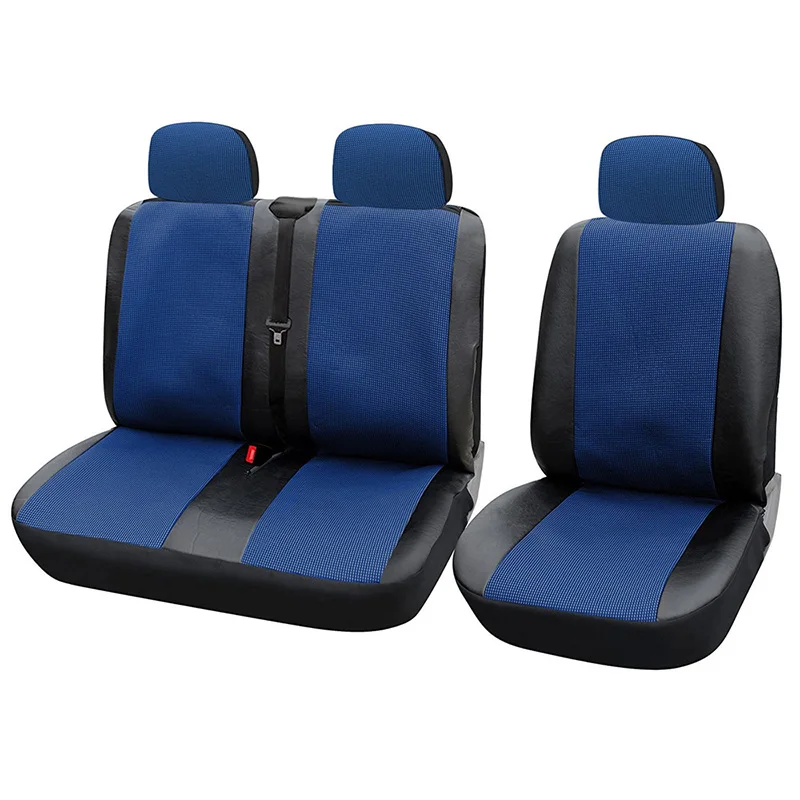 AUTOYOUTH 1+ 2 чехлы на сиденья для микроавтобуса/микроавтобуса универсальные с имитацией кожи цвет красный/черный синий/черный - Название цвета: BLUE
