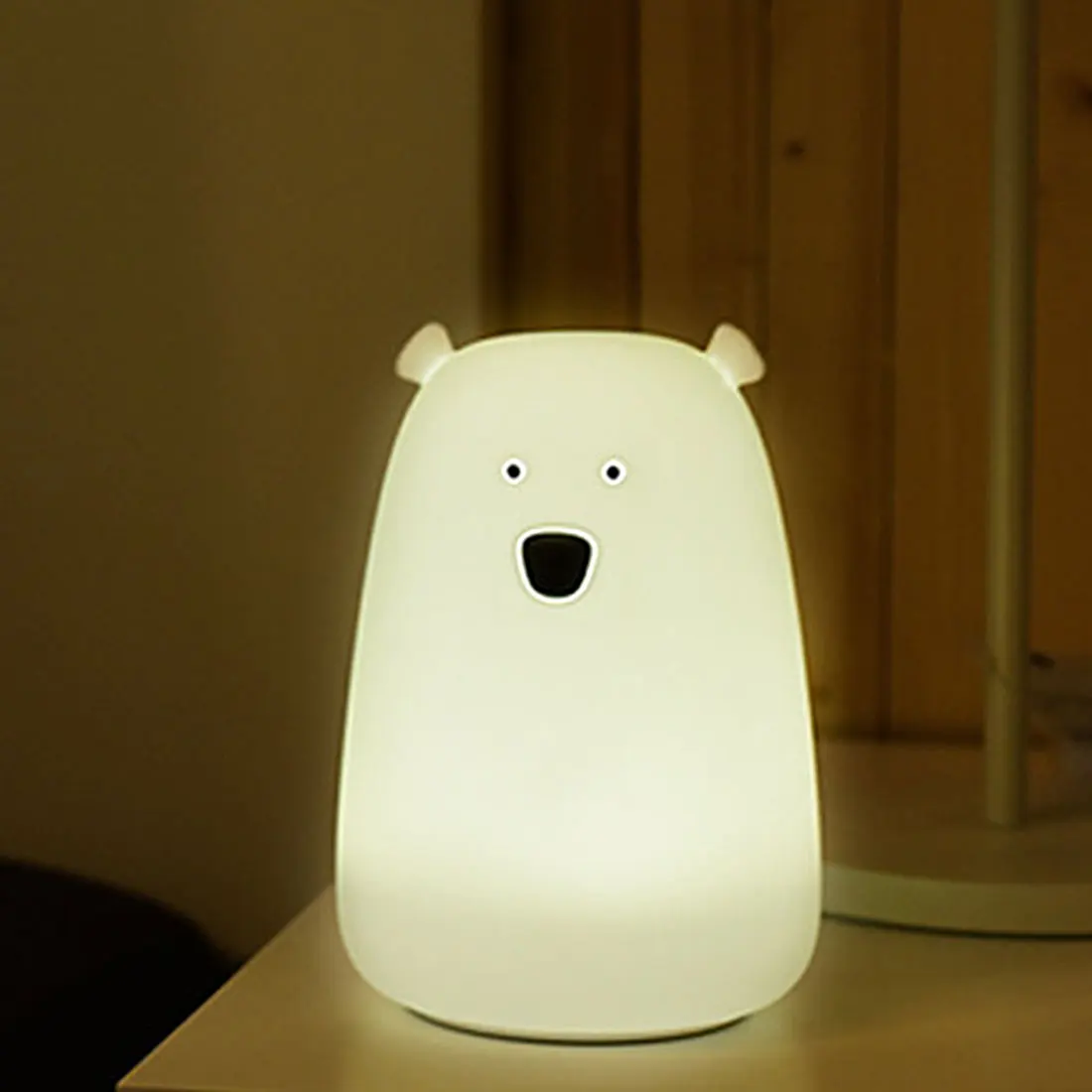  Children Baby Bedroom Night Lamp Cute Bear Silicone LED Night Light Color Changing LED Bedside Ligh - 32877059654