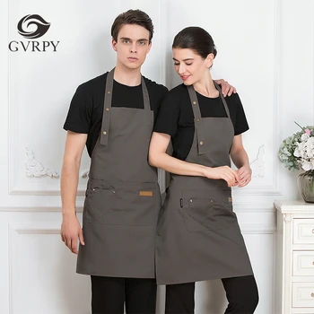 

Men and Women Home Kitchen Webbing Apron Restaurant Chef Cozinha Overalls Canteen Home Cooking Uniform Waiter Hanging Neck Apron