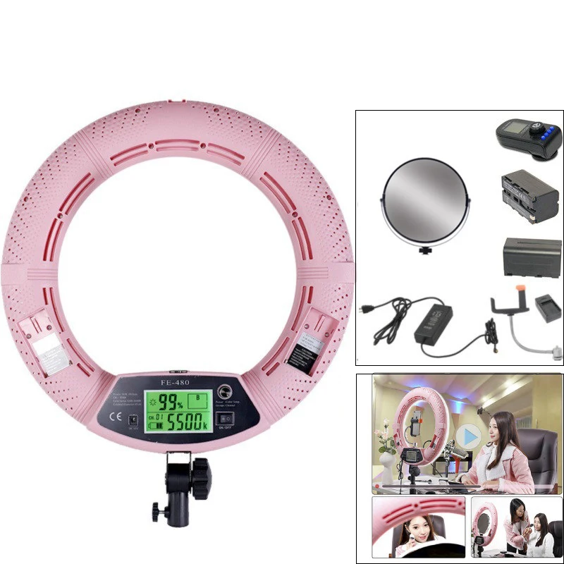

Tycipy 18"LED Ring Light Bi-color Photography Dimmable For Camera Photo/Phone/Studio Light For Video Lamp Selfie Light