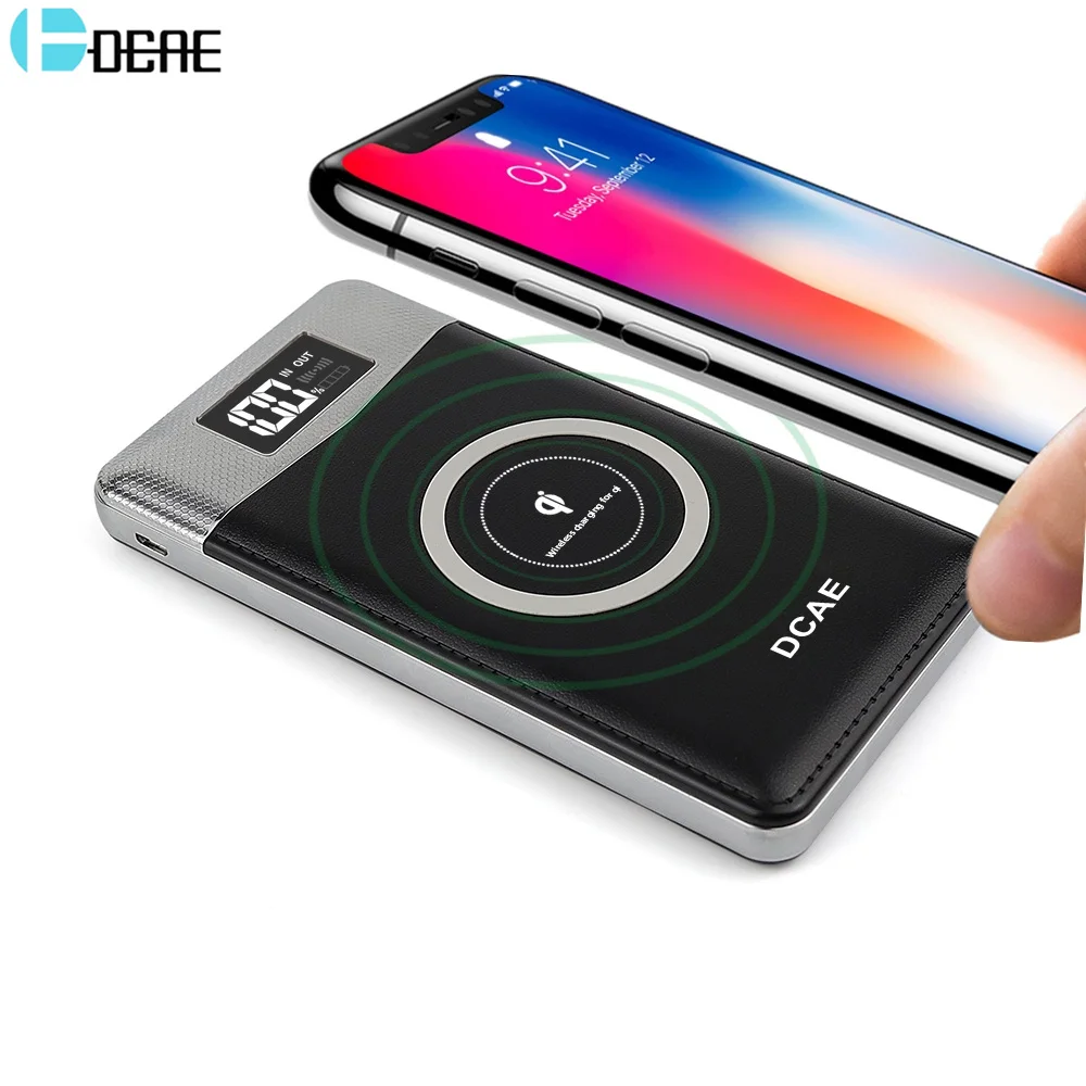 

DCAE Qi Wireless Charger 10000mAh Dual USB Power Bank For iPhone 8 X XS Max XR Fast Charging External Battery for Samsung S9 S8