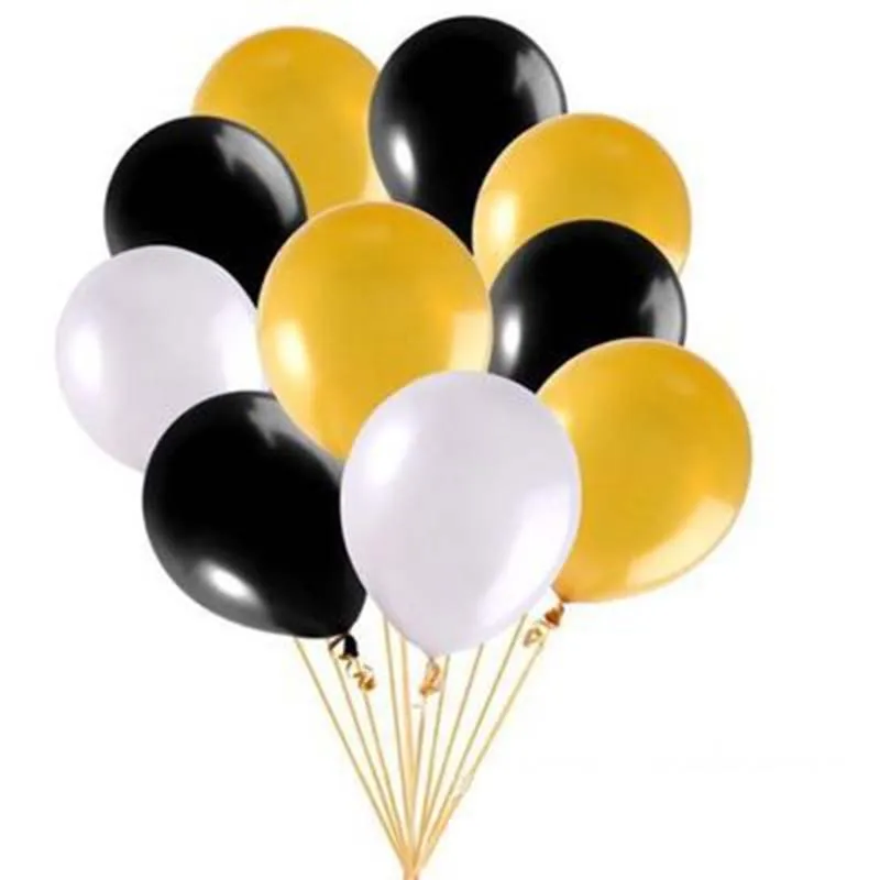 1 комплект 12 дюймов золотой и черный латексный шарик для дня рождения детский душ Выпускной взрослая церемония День рождения Праздничный Декор - Цвет: Style 8
