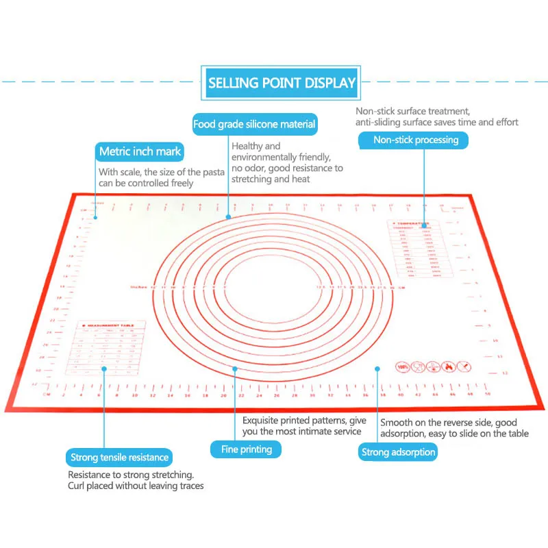 26*29 см антипригарное силиконовые коврик для выпекания разминка коврик для теста коврик для выпечки жаропрочный вкладыш колодки Инструменты для приготовления пищи