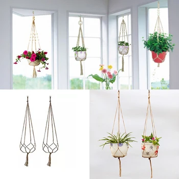 

Vintage Decoration Macrame Plant Hanger Hook Pot Holder Plant Hanger Hanging Basket Simple/Tassel Home Garden Balcony Decoration
