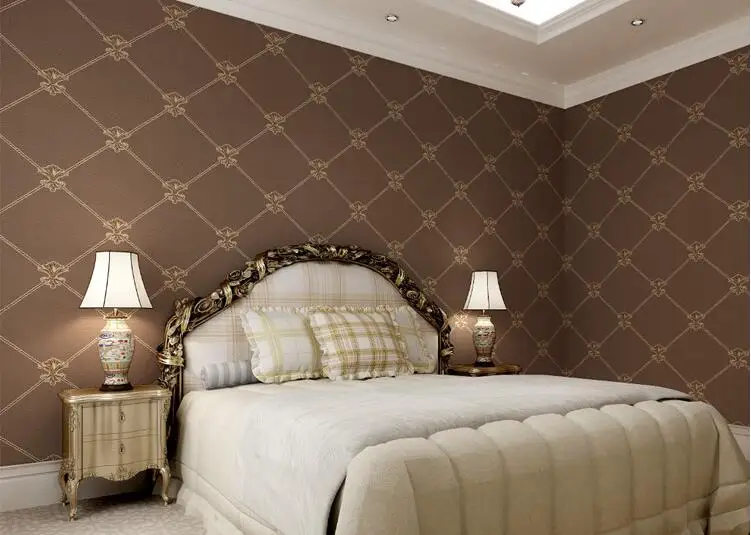 Waliicorners Modern minimalist diamond lattice 3D three-dimensional embossed nonwoven wallpaper bedroom living room tv 27 QQ20180105183602