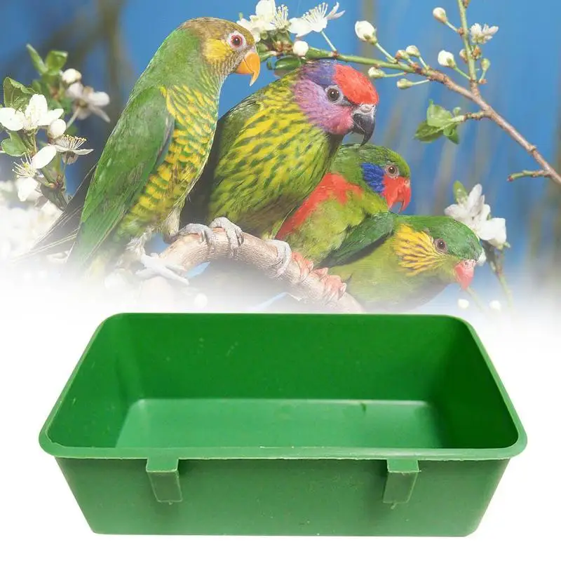 Food Water Birds Feeder Plastic Cups Parrot Bathing Bird Pigeons Cage