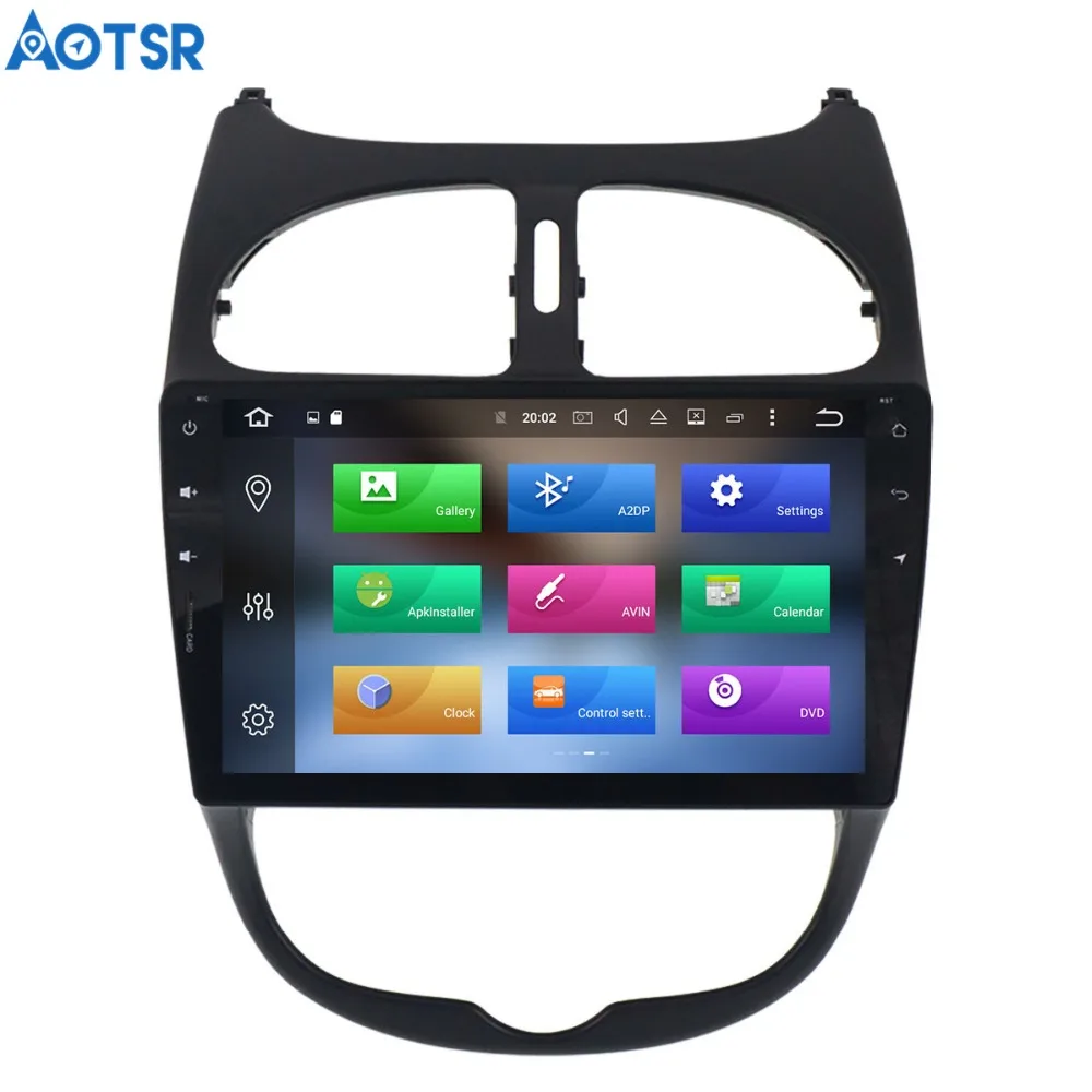 Discount Aotsr Android 8.1 GPS navigation Car DVD Player For Peugeot 206 2000-2016  multimedia 2 din radio recorder navigation 2
