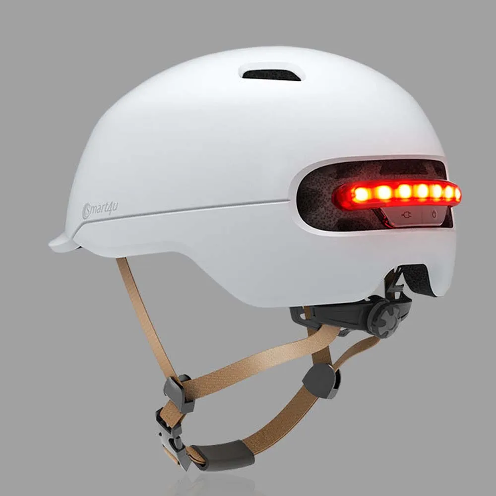 

Smart electric scooter bike helmet with LED light auto sensor
