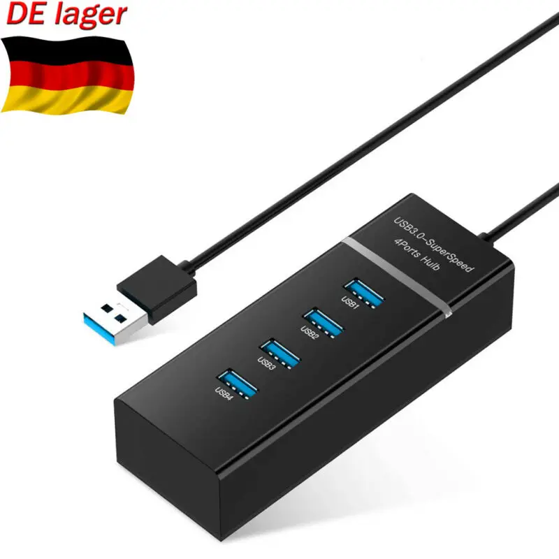 USB 3 0 4-портовый разветвитель Алюминиевый адаптер высокоскоростной для ПК