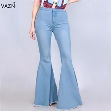 VAZN осень горячая Распродажа экзотические высококачественные сексуальные умеренные Модные женские длинные однотонные женские Облегающие расклешенные брюки YC1475