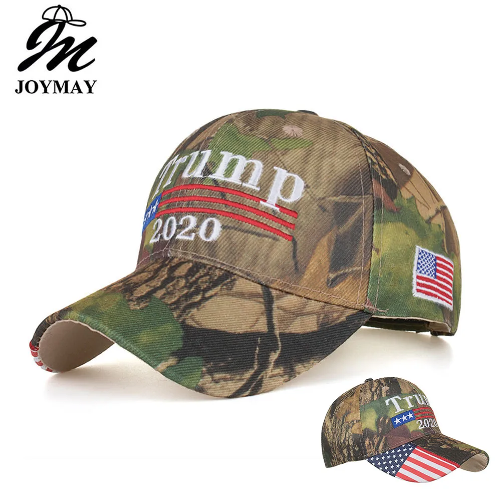 

Donald Trump 2020 Cap Camouflage USA Flag Baseball Caps Keep America Great Snapback Hat 3D Embroidery Star Letter Camo Army B645