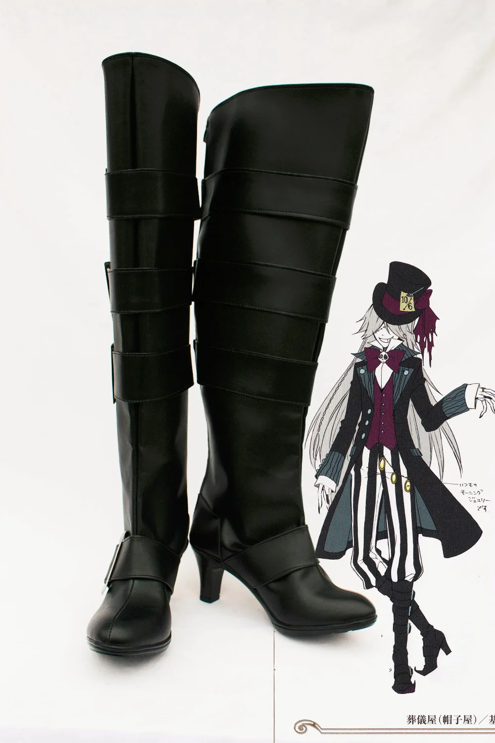

Custom made undertaker shoes boots from black butler Kuroshitsuji Cosplay