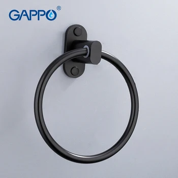 

GAPPO black Towel Rings modern bathroom Aluminum ring holder towel rack towel bar spray paint space bathroom accessories