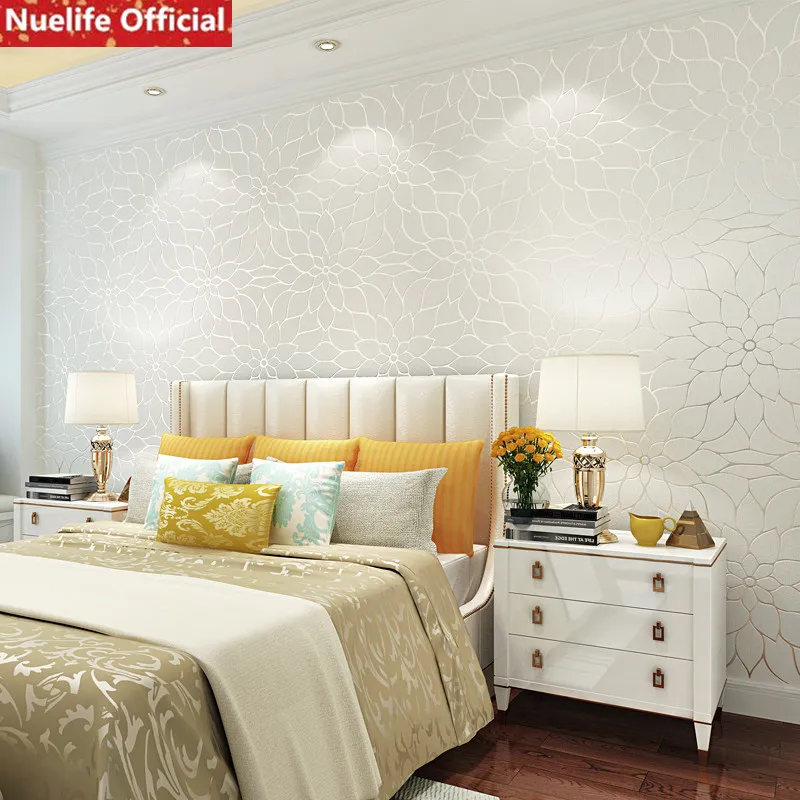 0.53x10m 3D Lotus Pattern Simulation Deer Velvet Wallpaper Bedroom Wedding Room Living Room Restaurant TV Background Wall Paper 0.53x10m 3D Lotus Pattern Simulation Deer Velvet Wallpaper Bedroom Wedding Room Living Room Restaurant TV Background Wall Paper